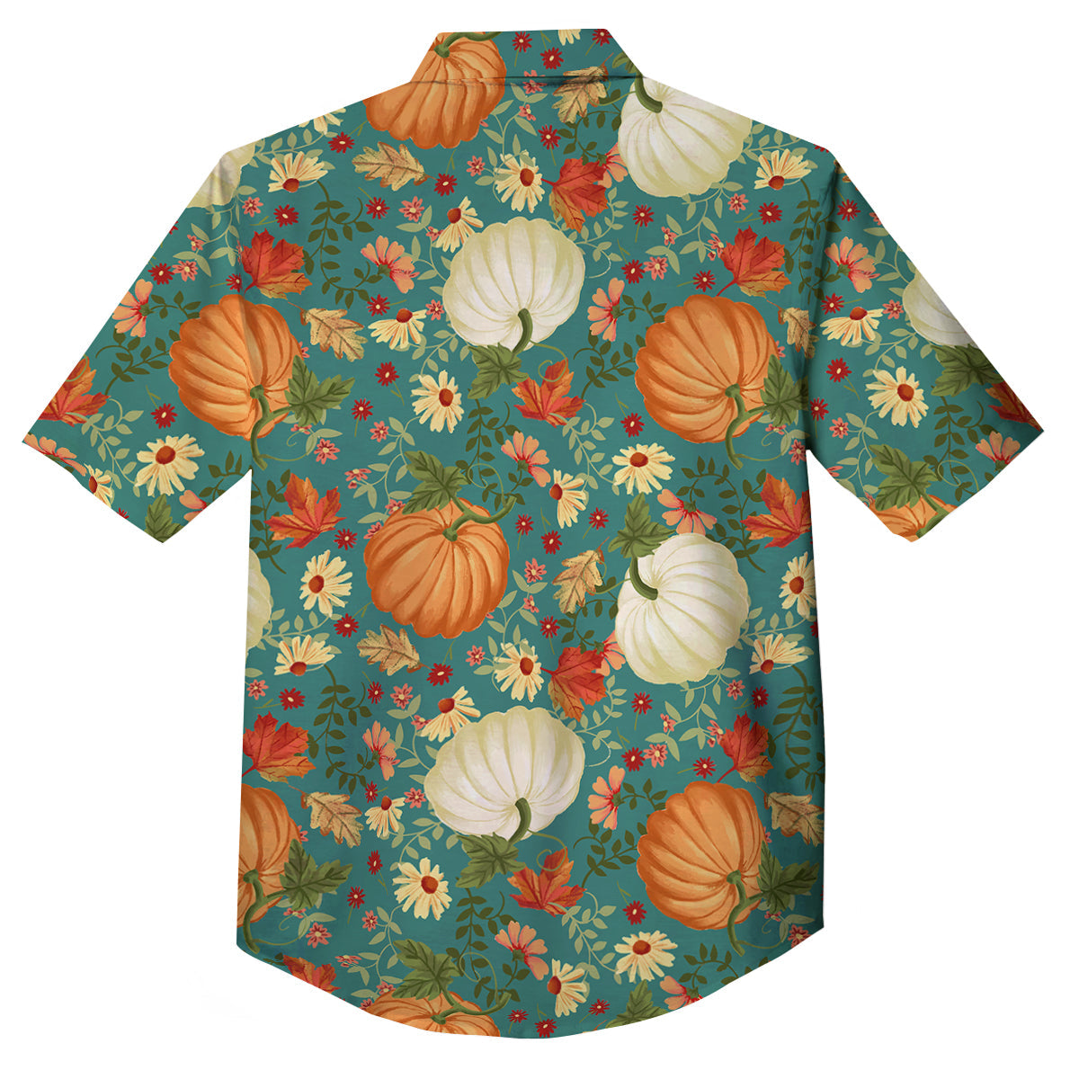 Pumpkin Vintage Print Pattern Button Up Shirt-grizzshop