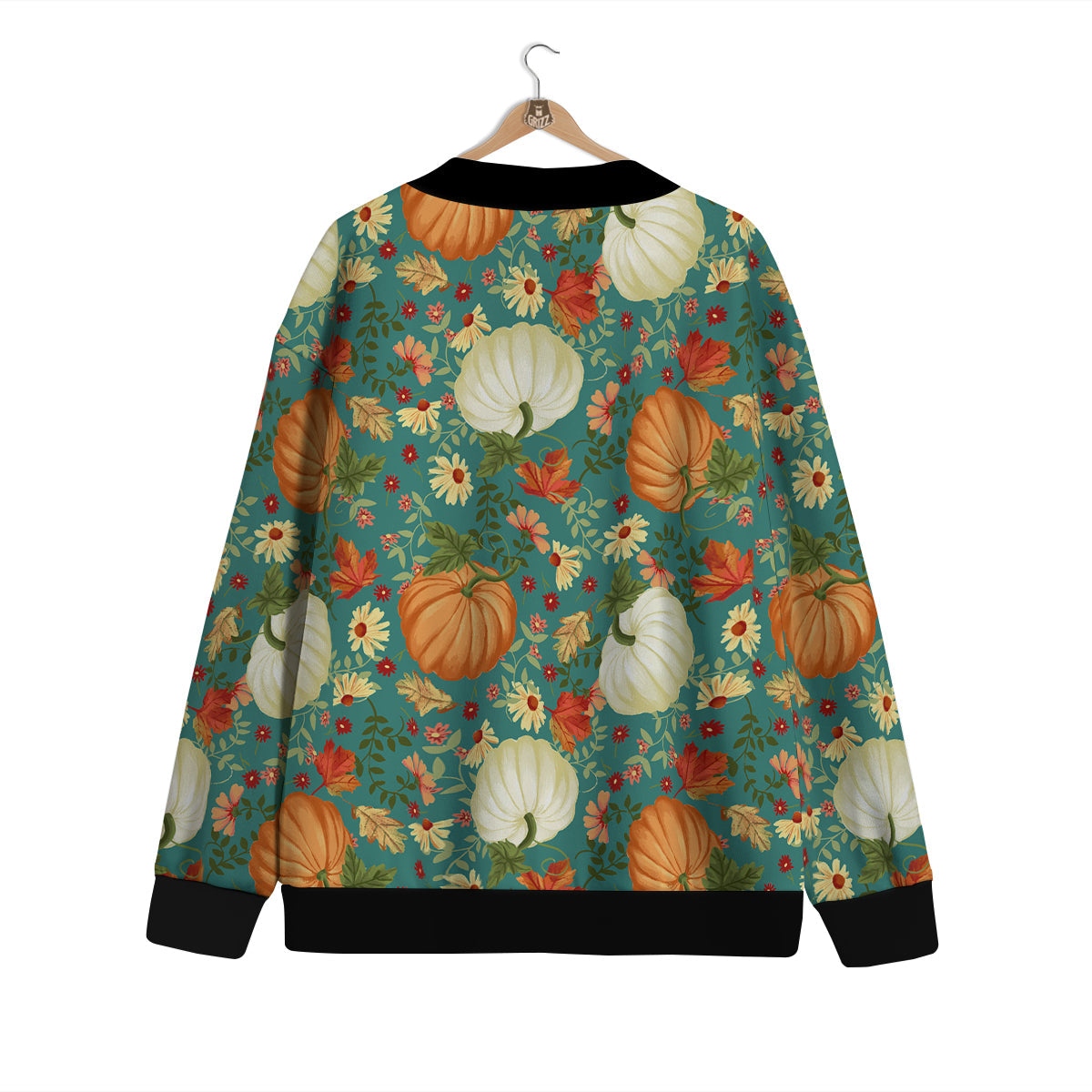 Pumpkin Vintage Print Pattern Cardigan-grizzshop