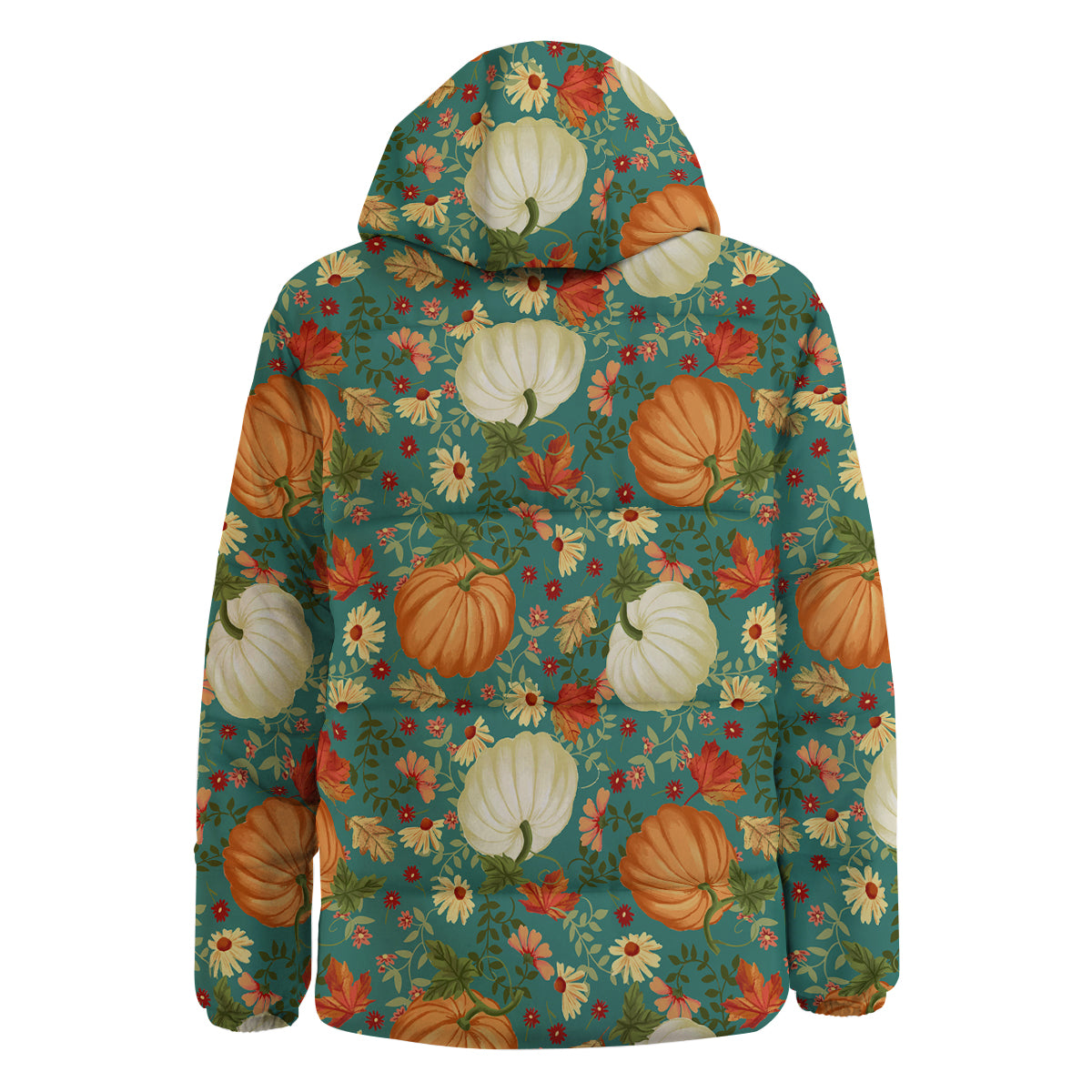Pumpkin Vintage Print Pattern Down Jacket-grizzshop