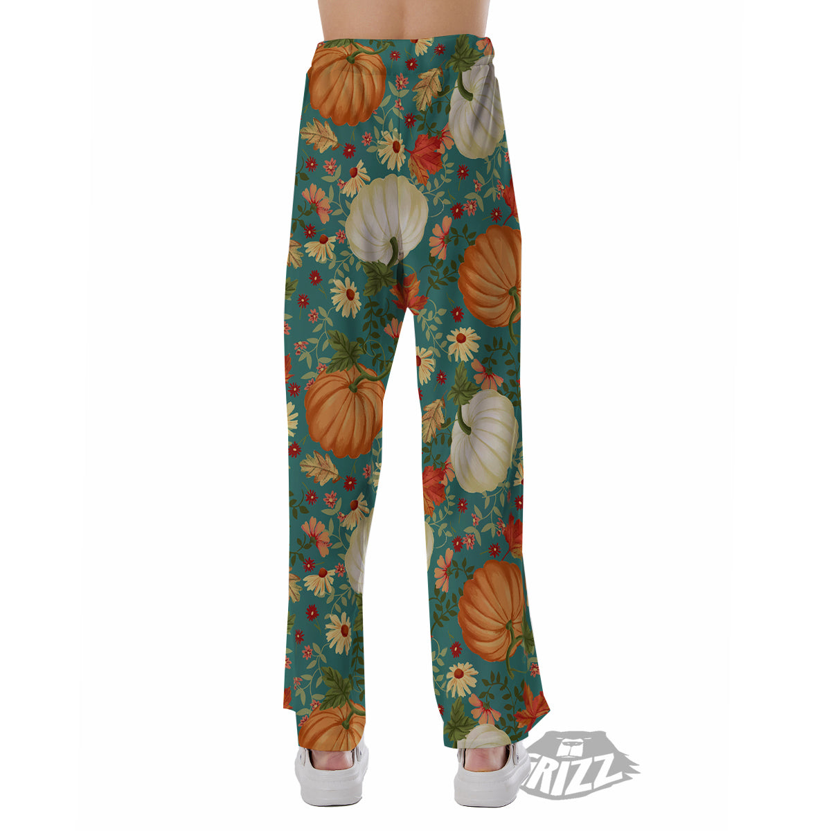 Pumpkin Vintage Print Pattern Pajama Pants-grizzshop