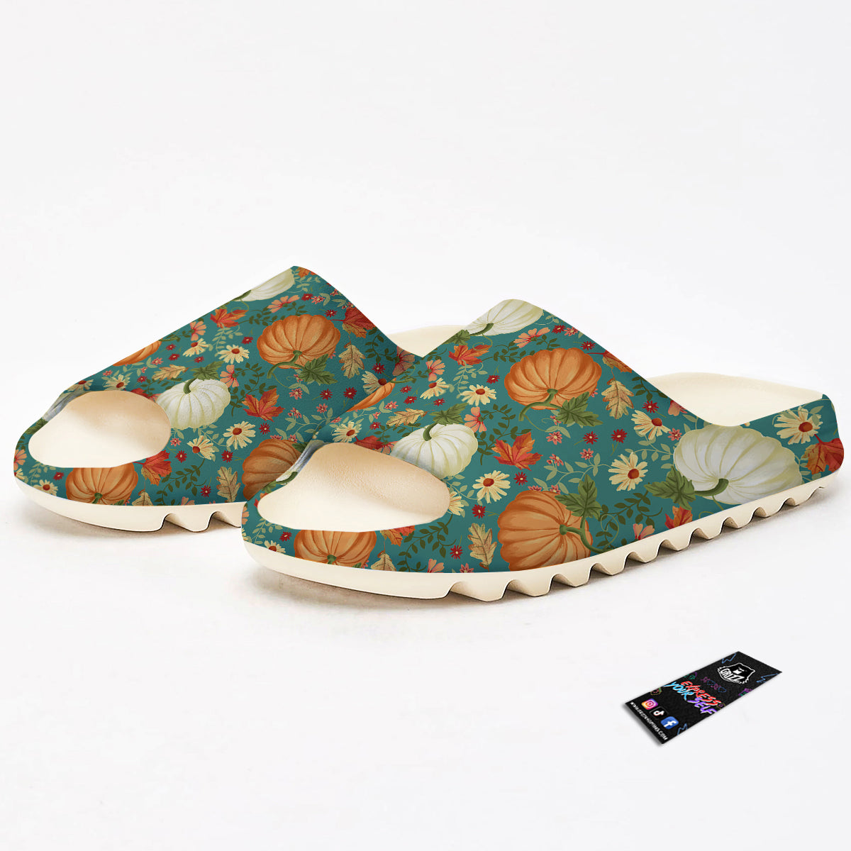 Pumpkin Vintage Print Pattern Sandals-grizzshop