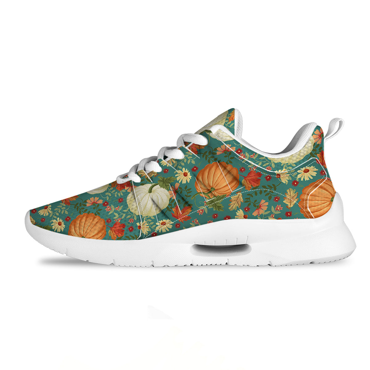 Pumpkin Vintage Print Pattern Tennis Shoes-grizzshop