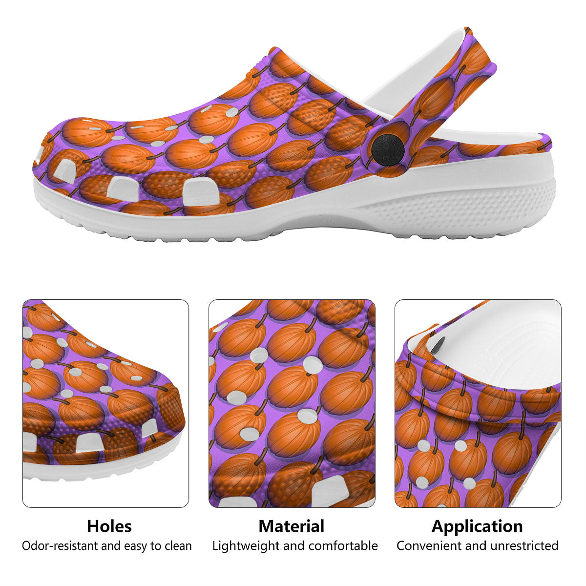 Pumpkin Wave Print Pattern Clog-grizzshop