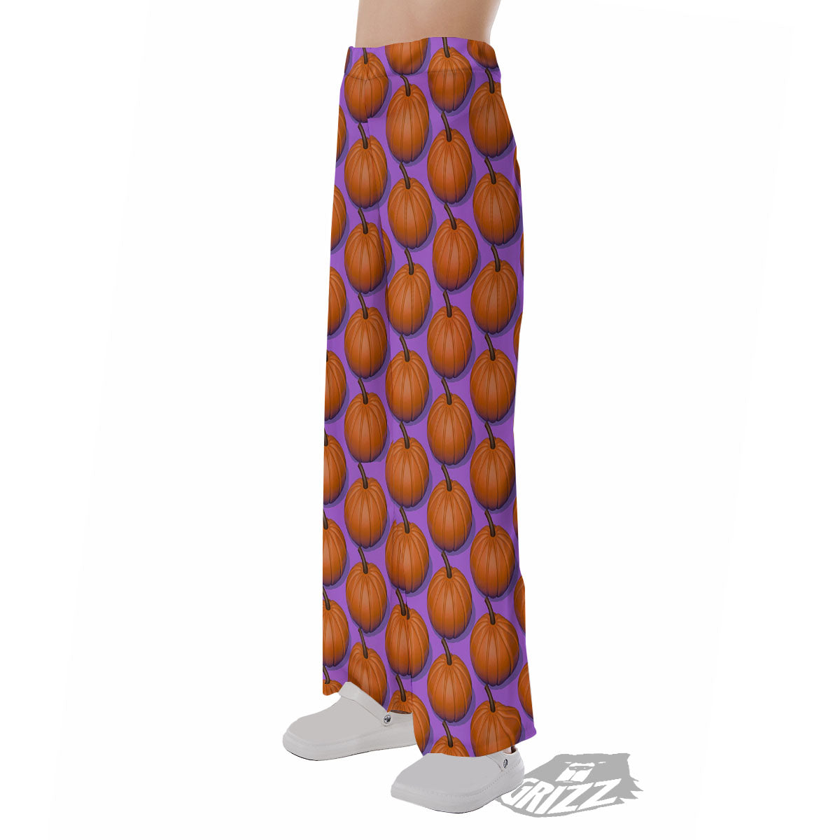 Pumpkin Wave Print Pattern Pajama Pants-grizzshop