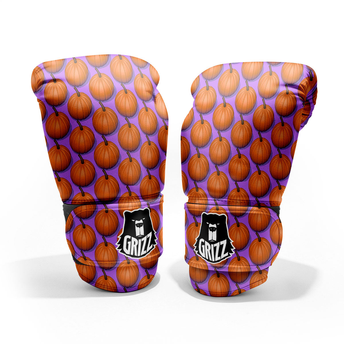Pumpkin Wave Print Pattern Pro Boxing Glove