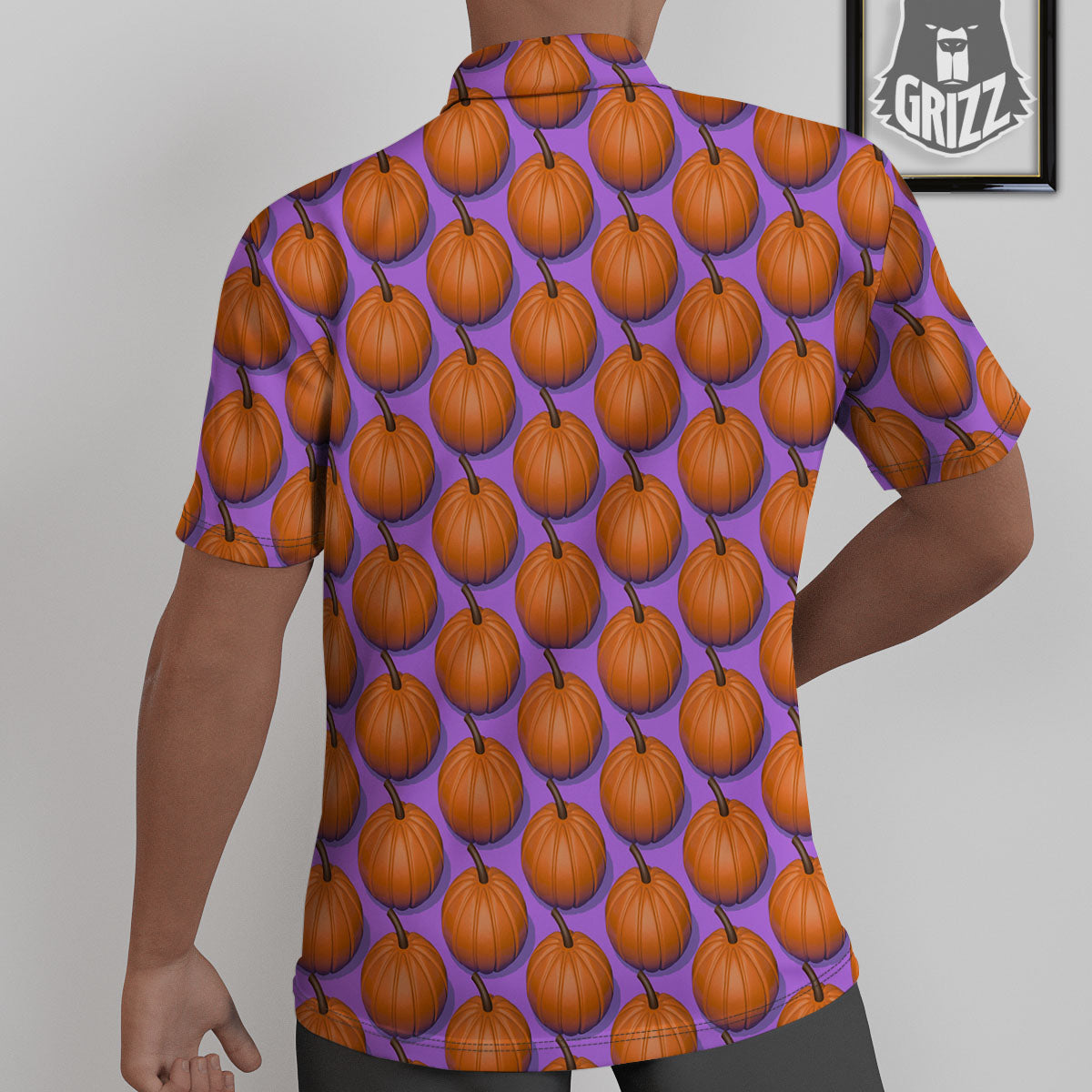 Pumpkin Wave Print Pattern Untucked Shirts-grizzshop