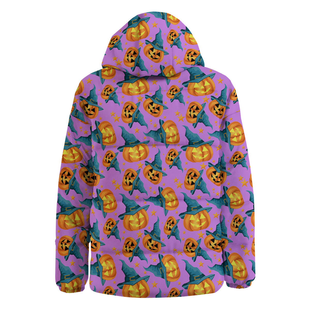Pumpkin Witch Halloween Cute Print Down Jacket-grizzshop