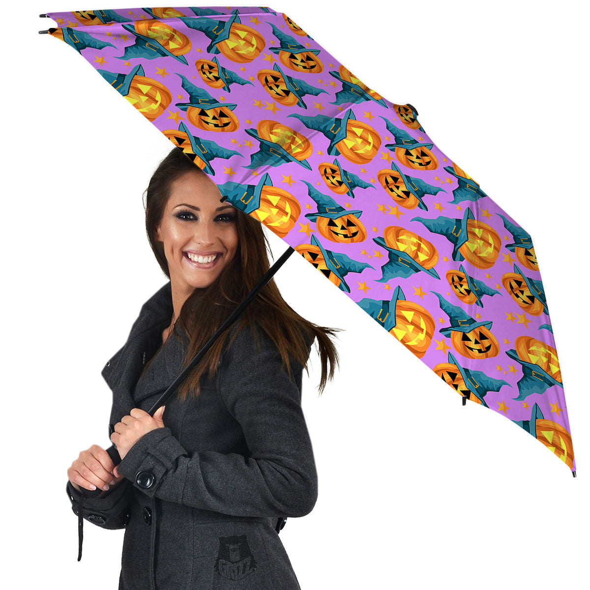 Pumpkin Witch Halloween Cute Print Umbrella-grizzshop