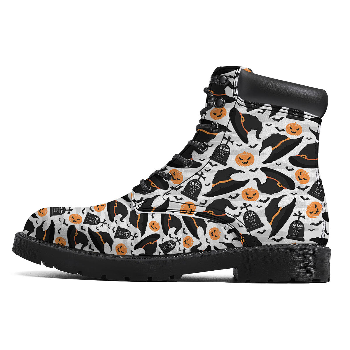 Pumpkin Witch Halloween Print Pattern Boots-grizzshop