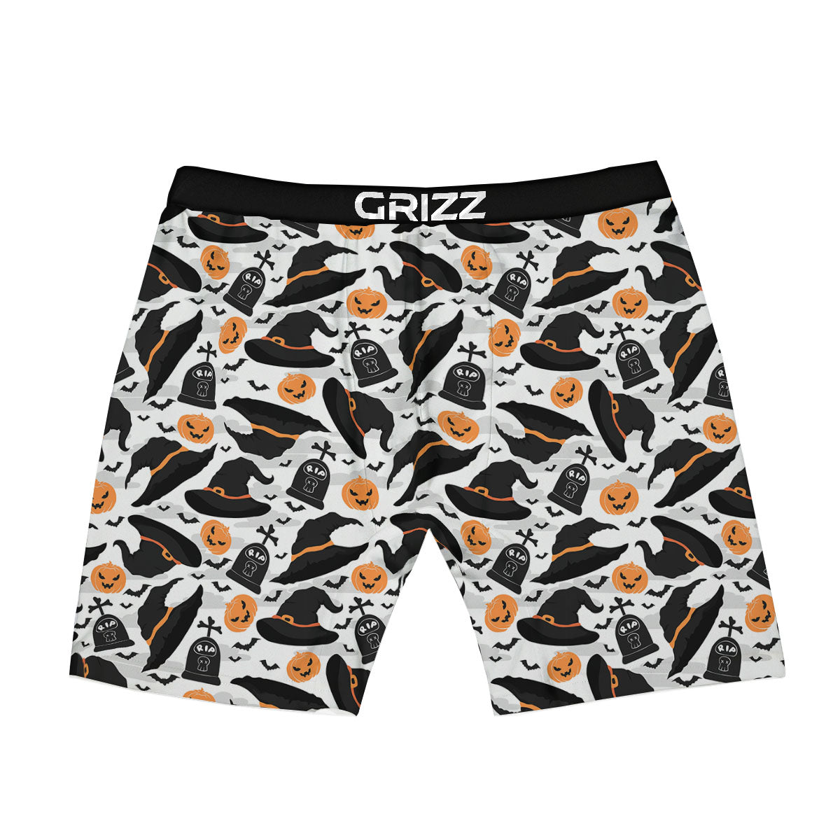 Pumpkin Witch Halloween Print Pattern Boxer Briefs-grizzshop