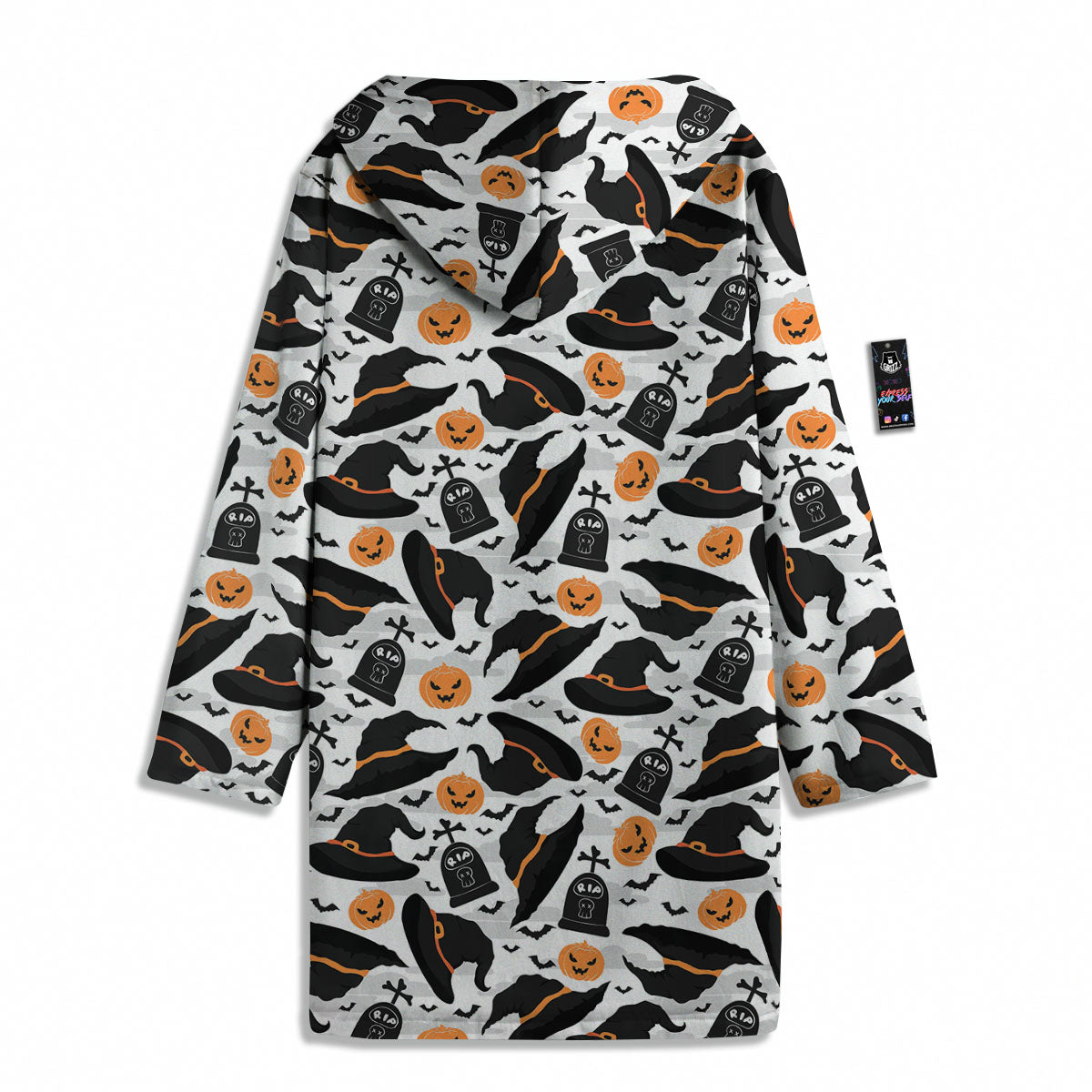 Pumpkin Witch Halloween Print Pattern Men's Windbreaker Jacket-grizzshop