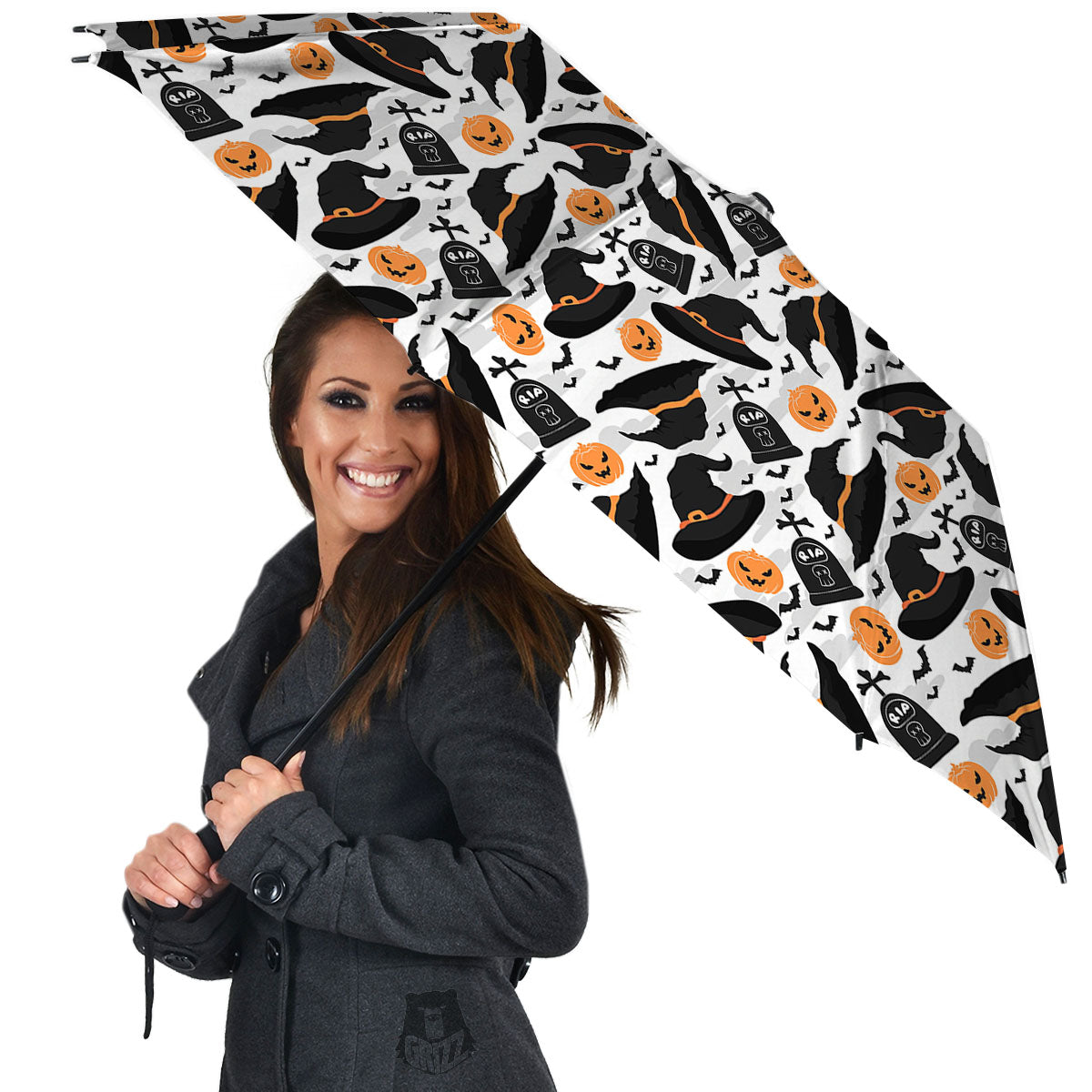 Pumpkin Witch Halloween Print Pattern Umbrella-grizzshop