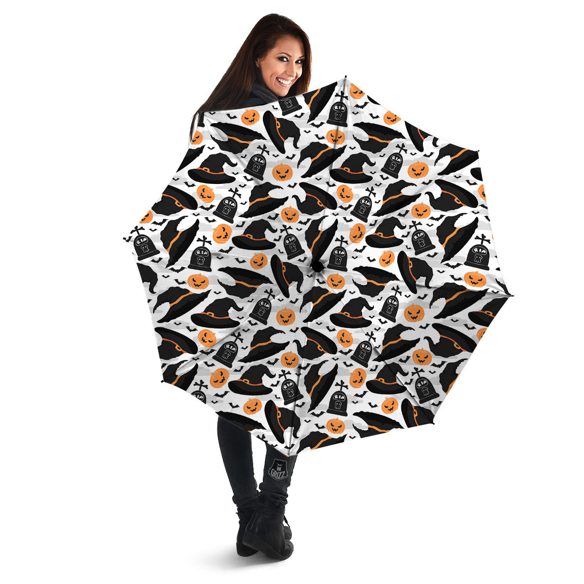 Pumpkin Witch Halloween Print Pattern Umbrella-grizzshop