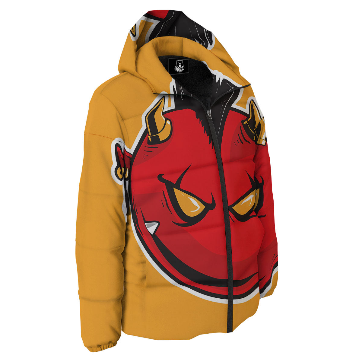 Punk Devil Mohawk Print Down Jacket-grizzshop