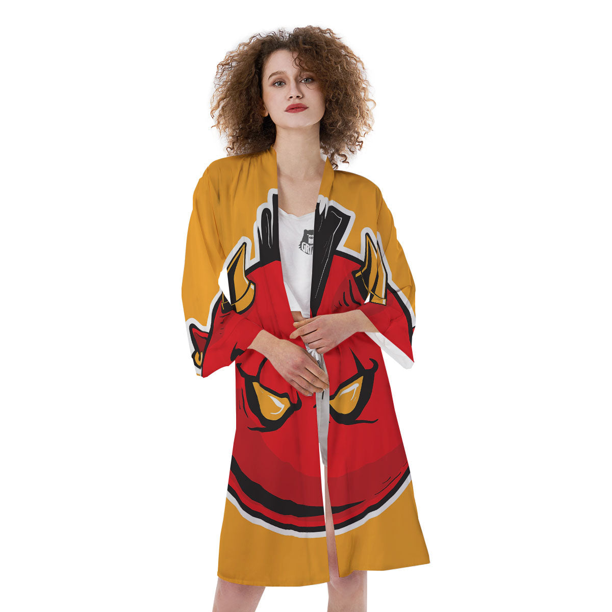 Punk Devil Mohawk Print Kimono-grizzshop