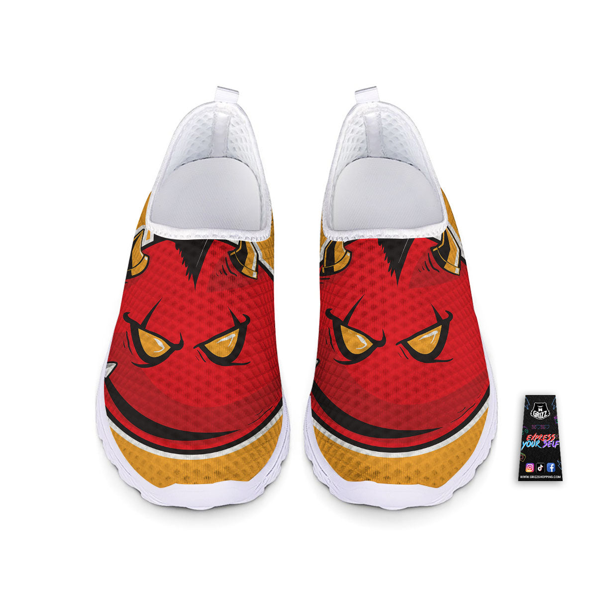 Punk Devil Mohawk Print Nurse Shoes-grizzshop