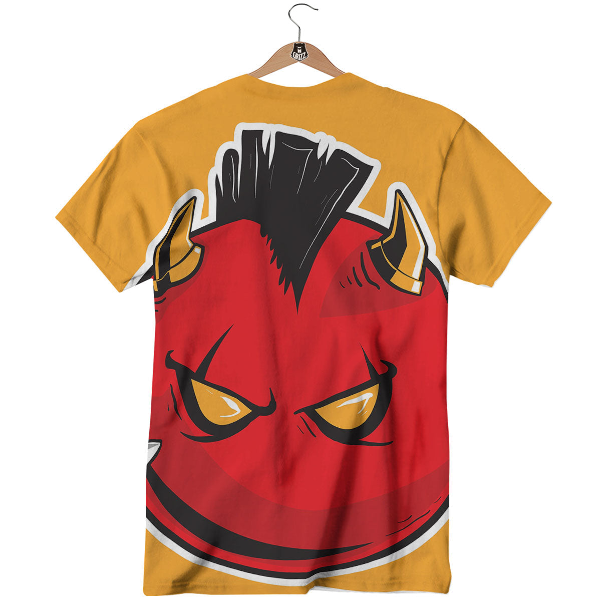 Punk Devil Mohawk Print T-Shirt-grizzshop