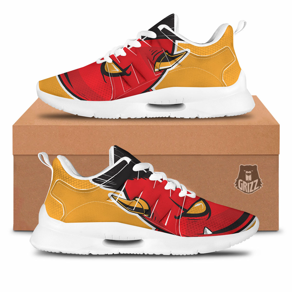 Punk Devil Mohawk Print Tennis Shoes-grizzshop