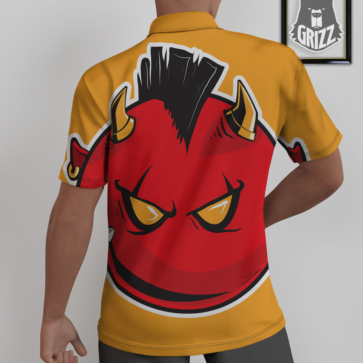 Punk Devil Mohawk Print Untucked Shirts-grizzshop