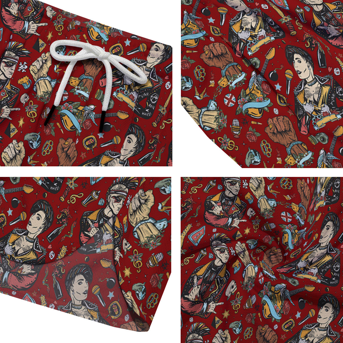 Punk Girl Lifestyle Tattoo Print Pattern Men's Running Shorts-grizzshop
