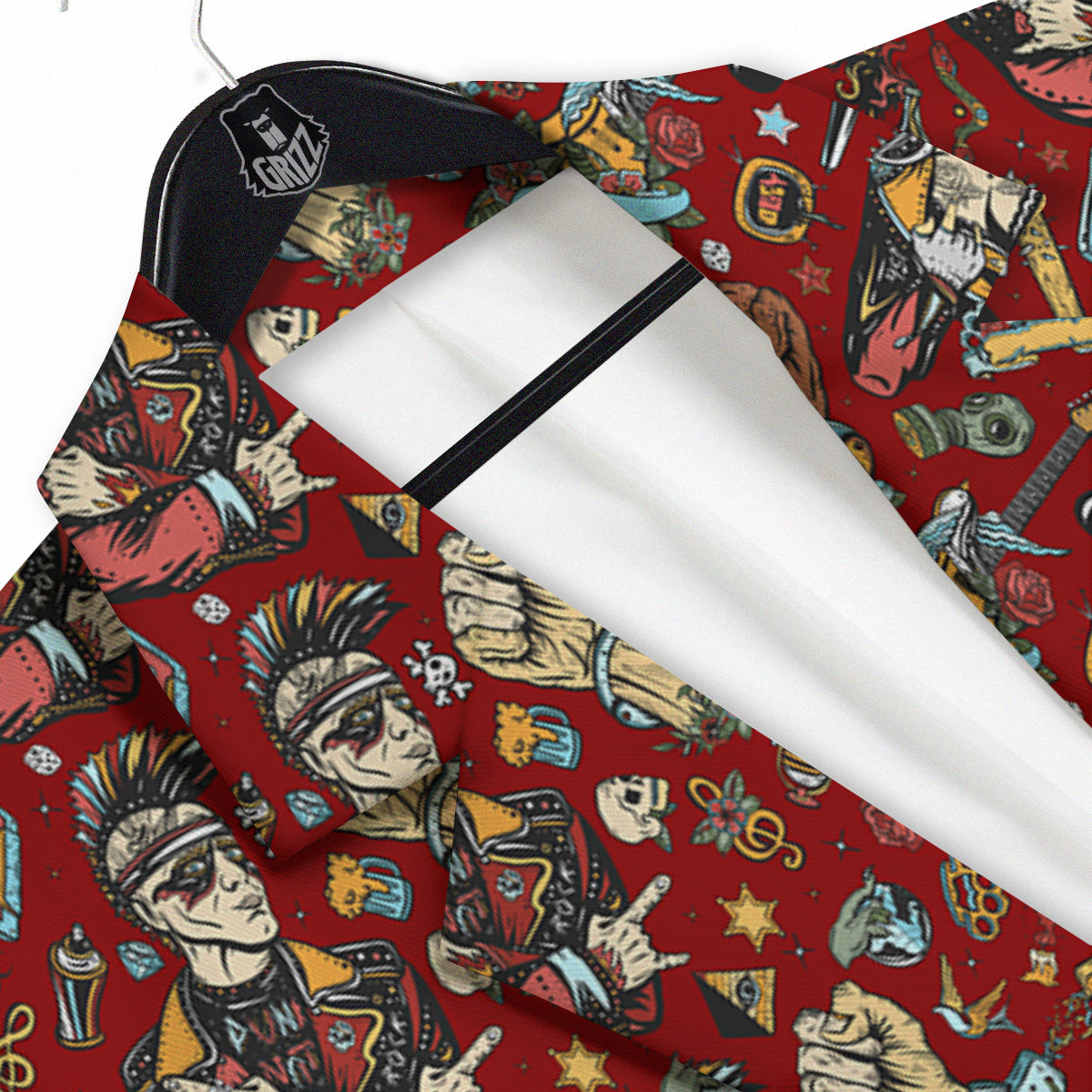 Punk Girl Lifestyle Tattoo Print Pattern Men's Sport Coat-grizzshop
