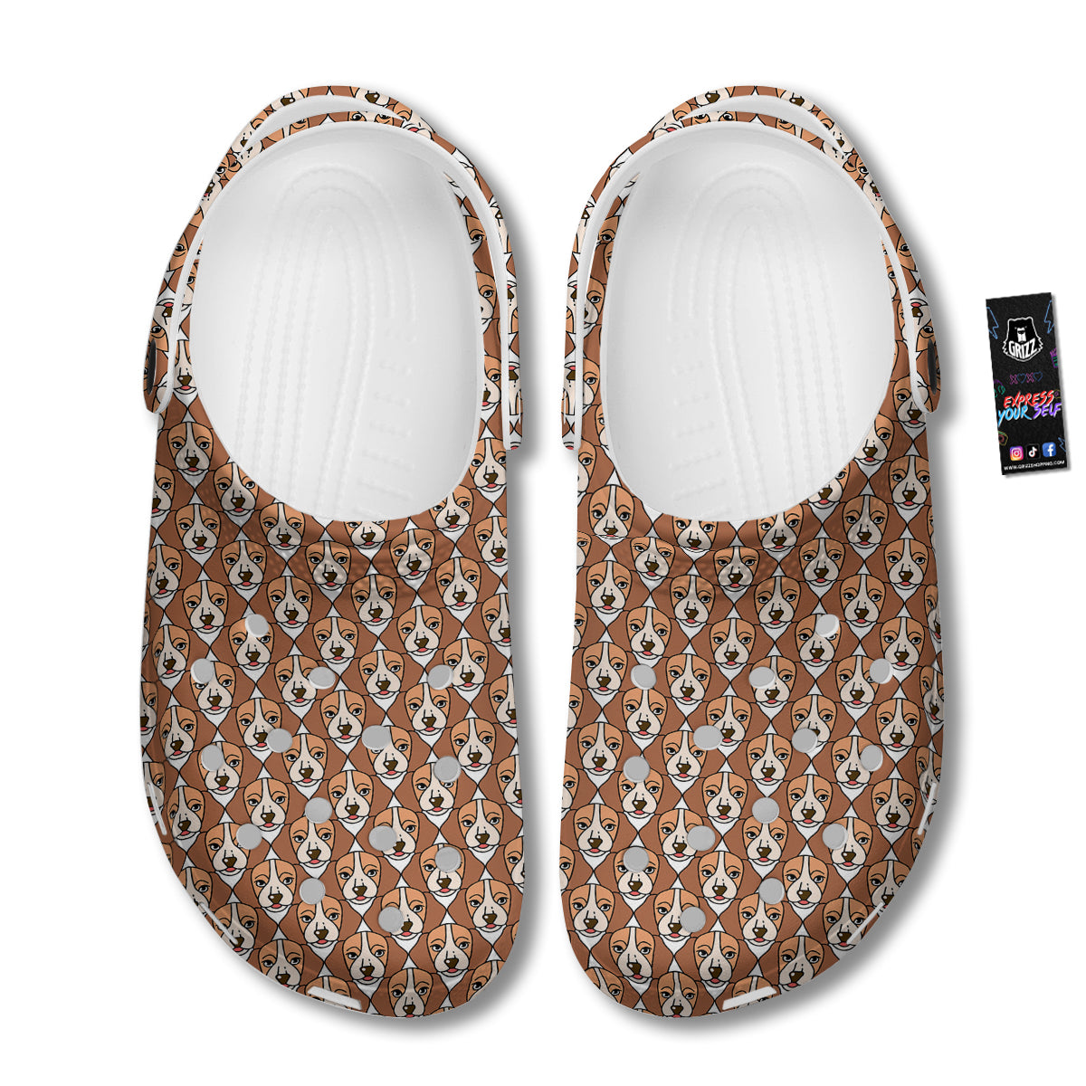Puppy Adorable Beagle Print Pattern Clog-grizzshop