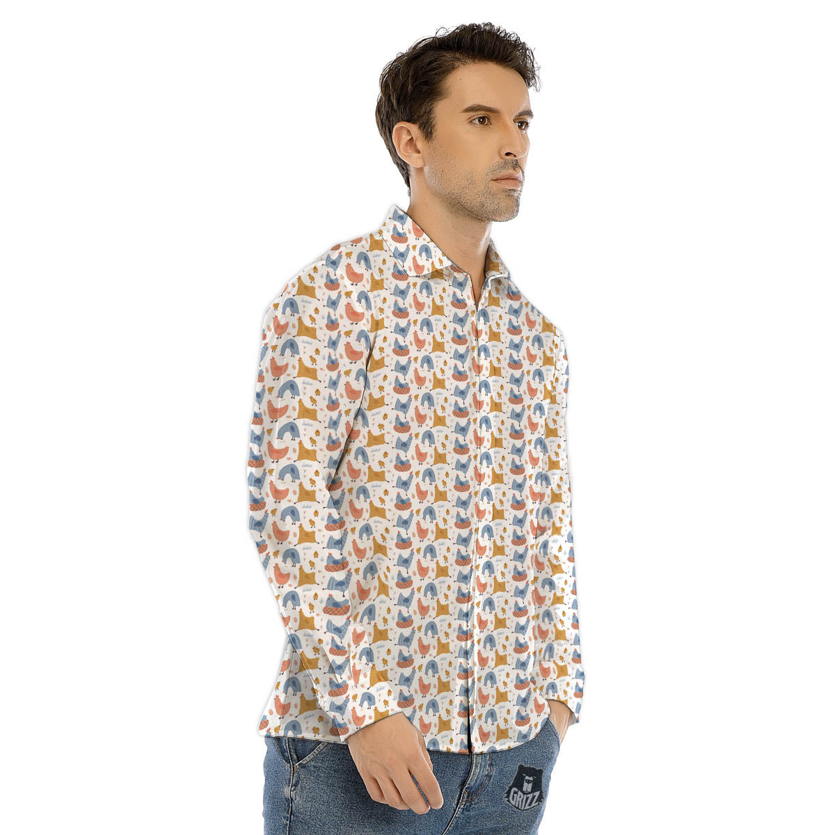 Puppy Adorable Beagle Print Pattern Men's Dress Shirts-grizzshop