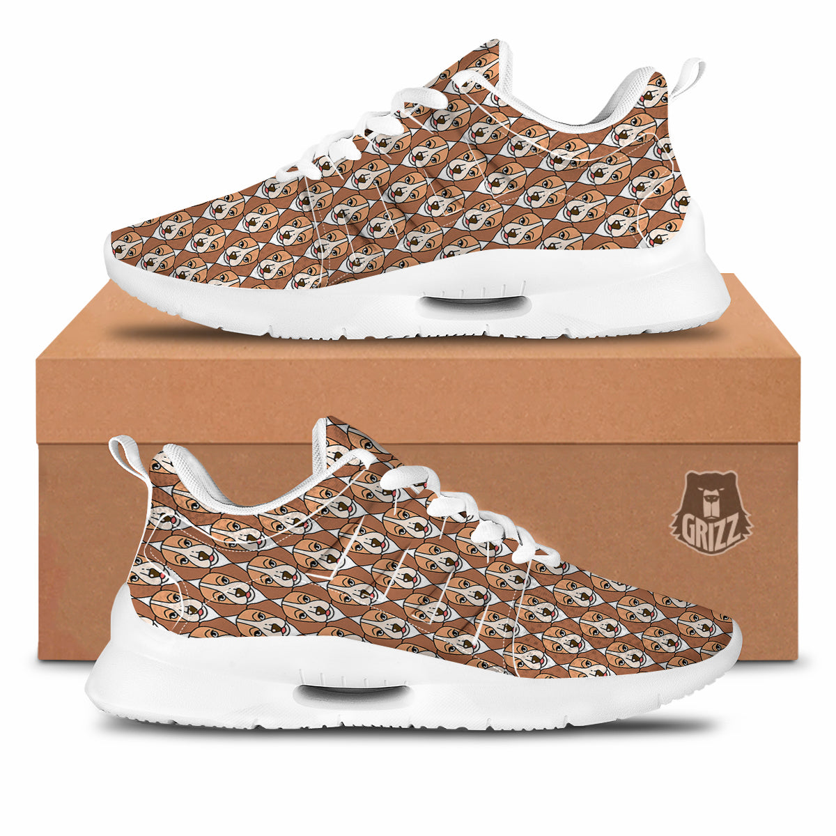 Puppy Adorable Beagle Print Pattern Tennis Shoes-grizzshop