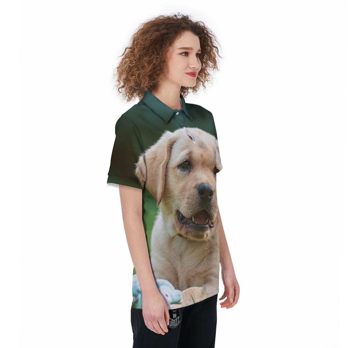 Puppy And Labrador Retriever Print Women's Golf Shirts-grizzshop