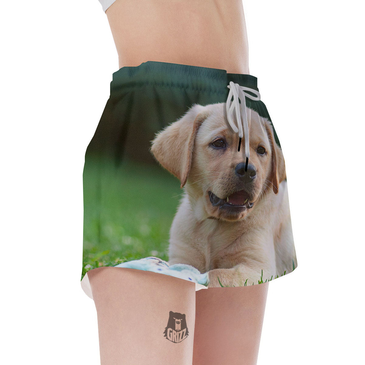 Puppy And Labrador Retriever Print Women's Shorts-grizzshop