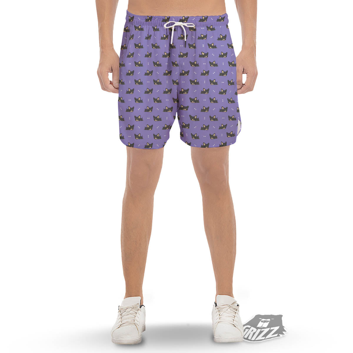 Hipster Chihuahua Print Pattern Muay Thai Boxing Shorts