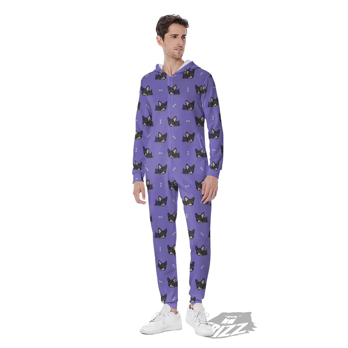 Puppy Chihuahua Print Pattern Men's Jumpsuit-grizzshop