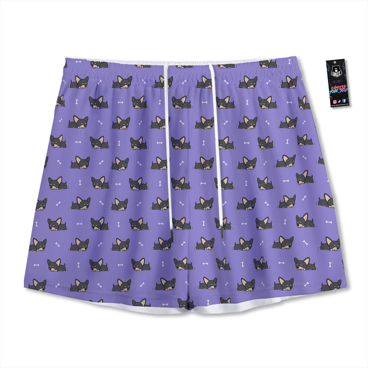 Pisces Cute Cartoon Print Pattern Mesh Shorts