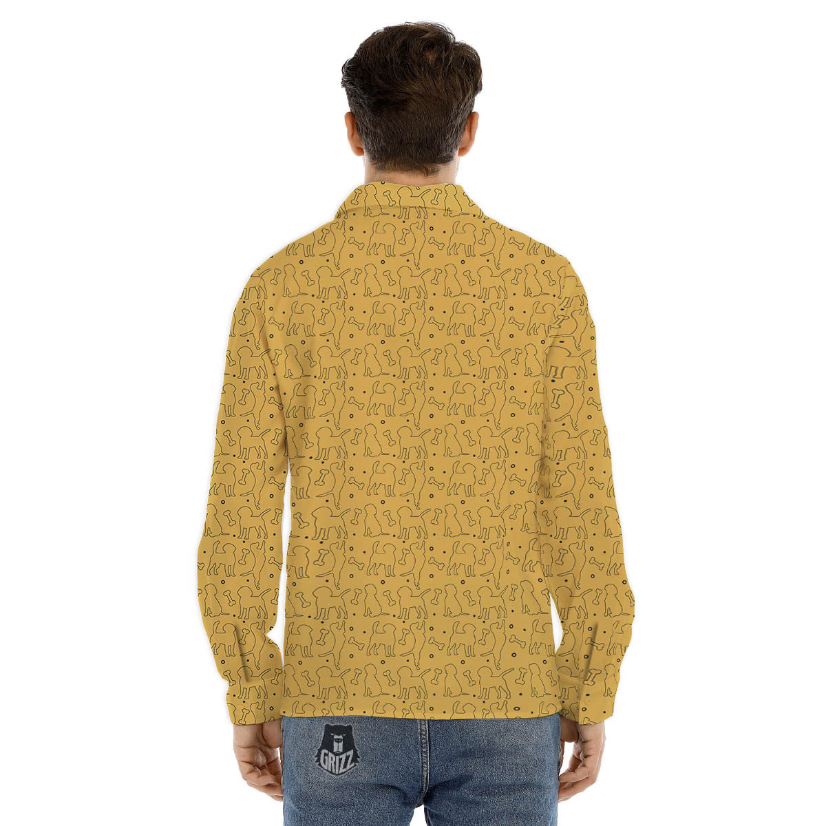 Puppy Cute Beagle Print Pattern Men's Dress Shirts-grizzshop