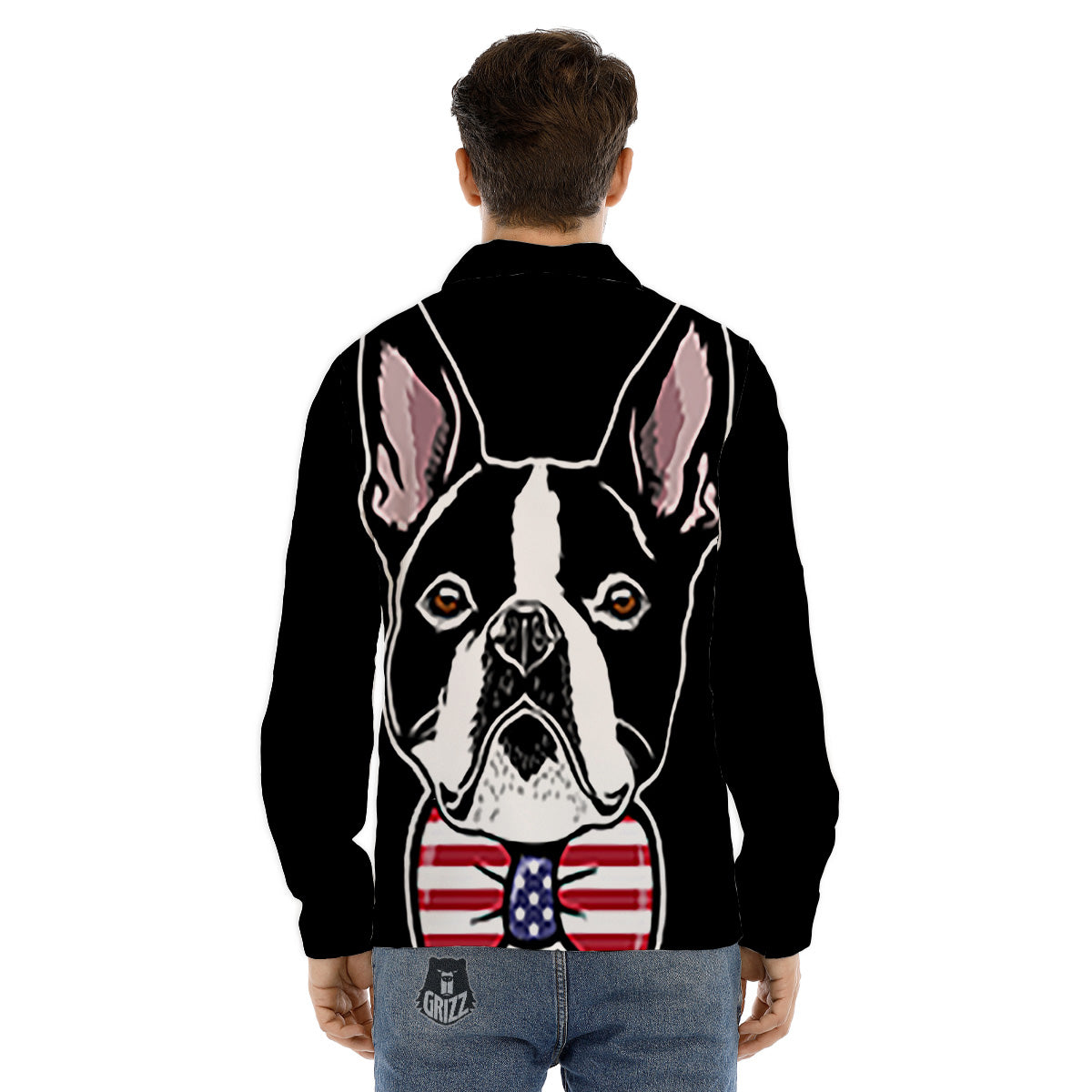 Puppy Faces Boston Terrier Print Men's Dress Shirts-grizzshop
