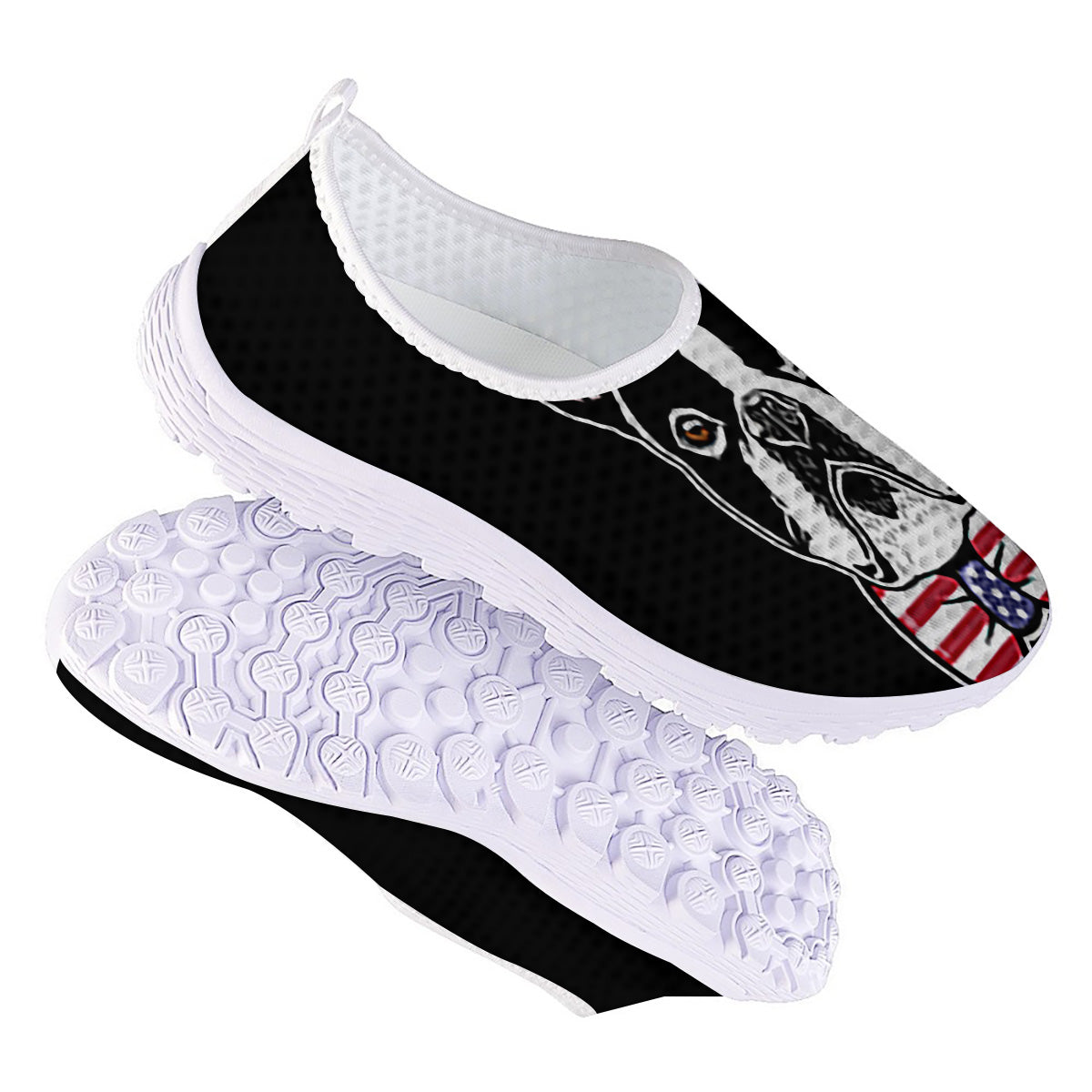 Puppy Faces Boston Terrier Print Nurse Shoes-grizzshop