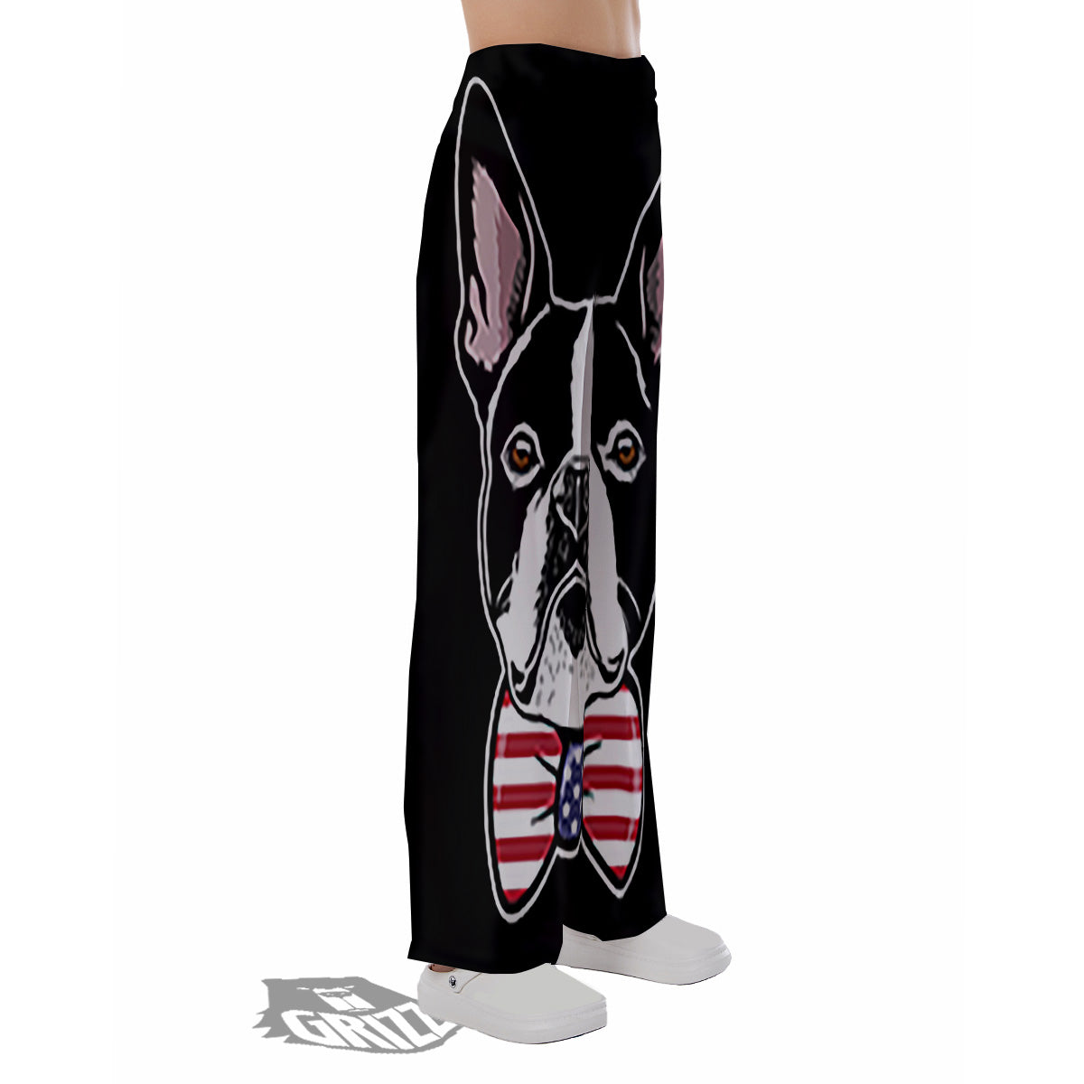 Puppy Faces Boston Terrier Print Pajama Pants-grizzshop