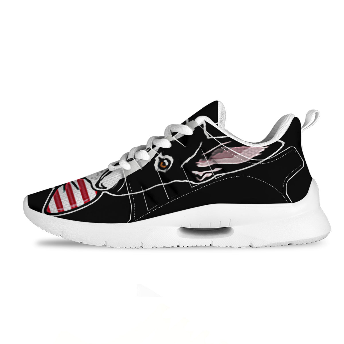 Puppy Faces Boston Terrier Print Tennis Shoes-grizzshop