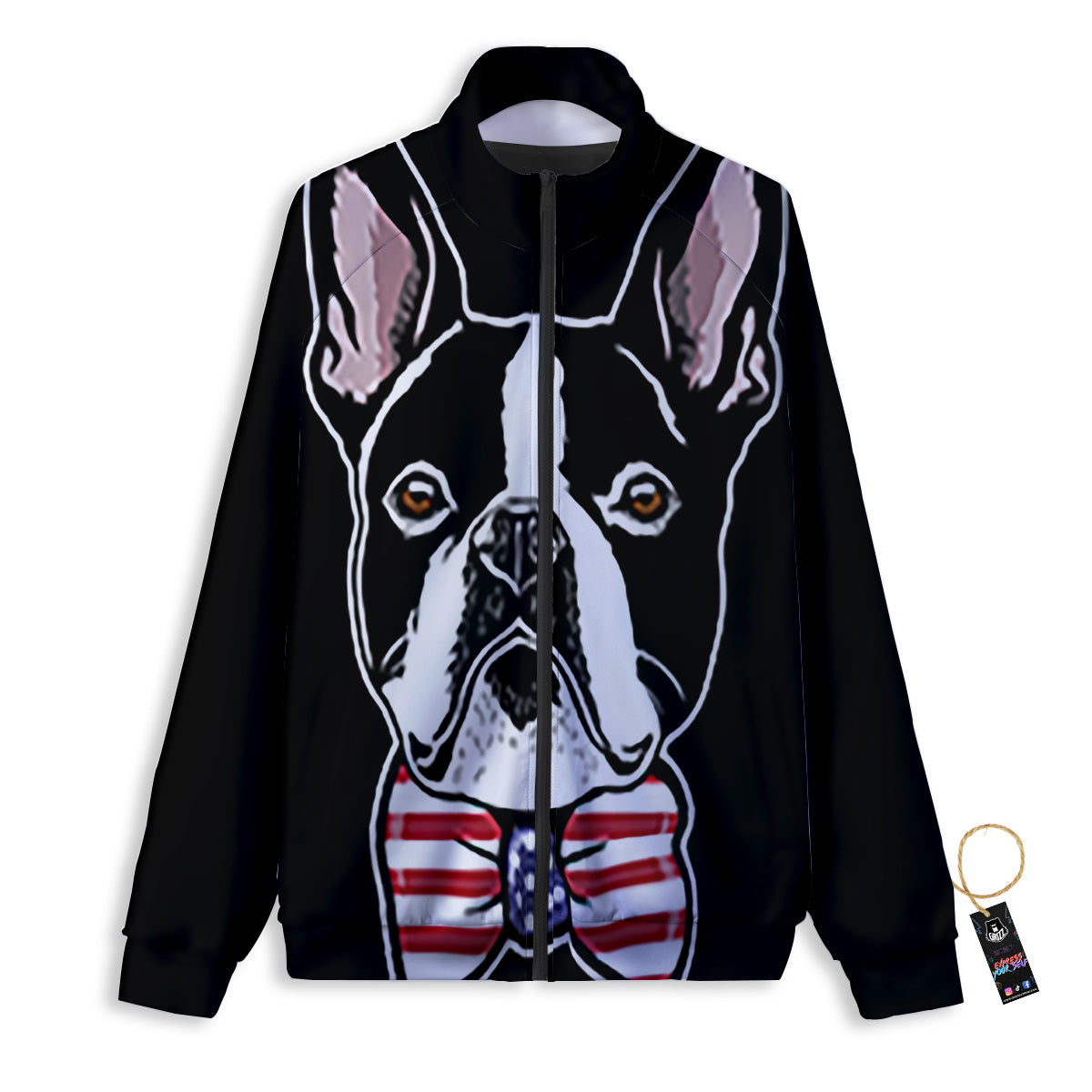 Puppy Faces Boston Terrier Print Track Jacket-grizzshop
