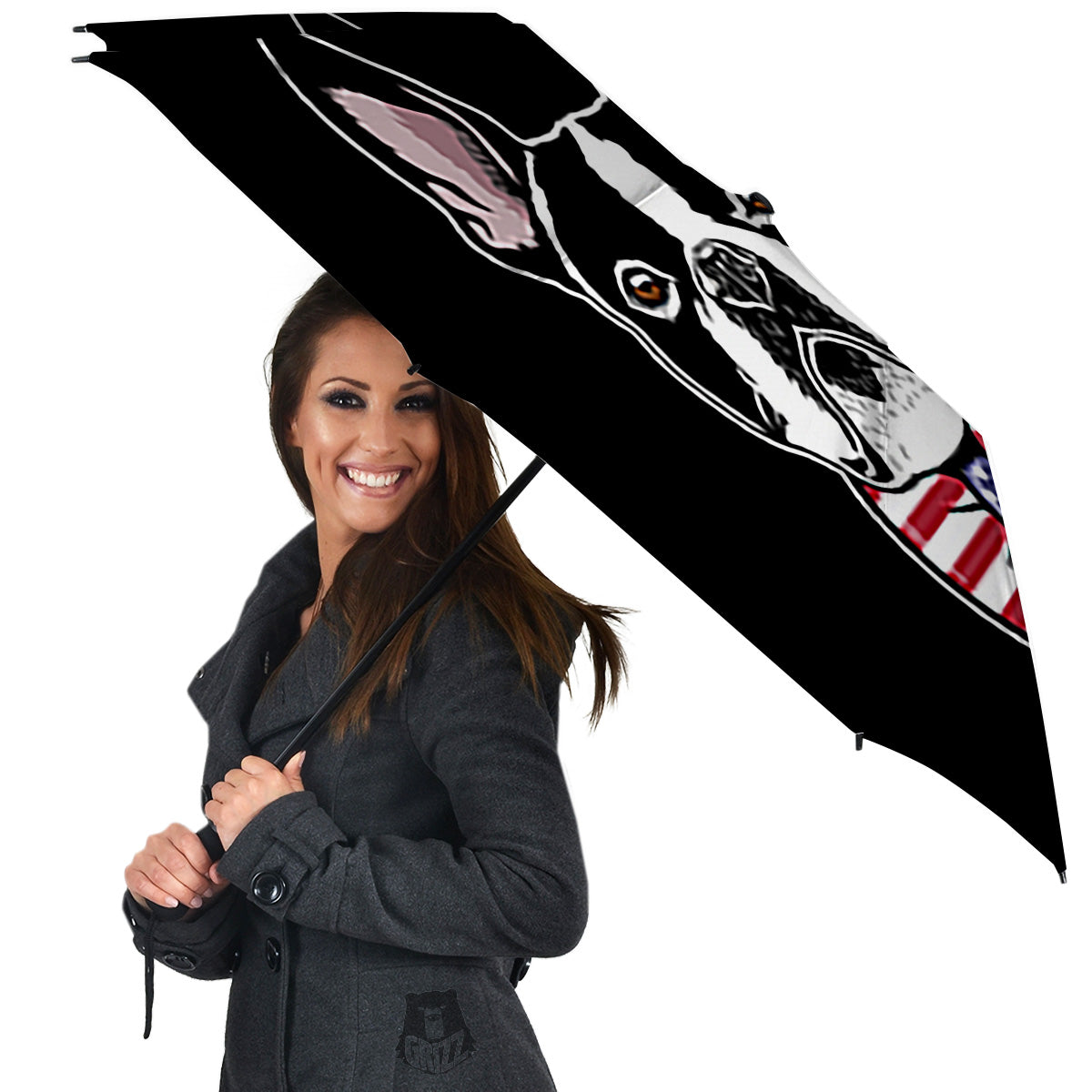 Puppy Faces Boston Terrier Print Umbrella-grizzshop