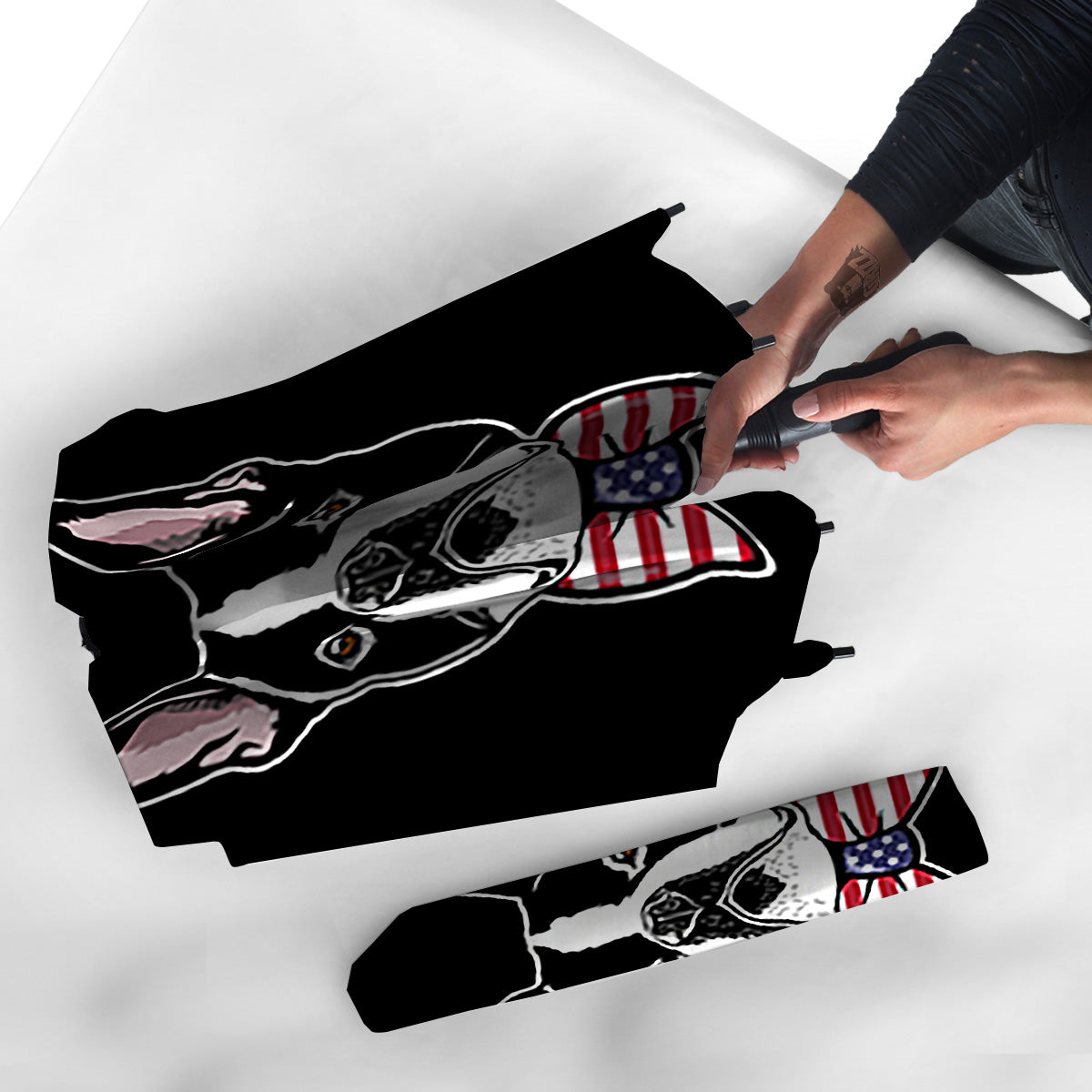 Puppy Faces Boston Terrier Print Umbrella-grizzshop