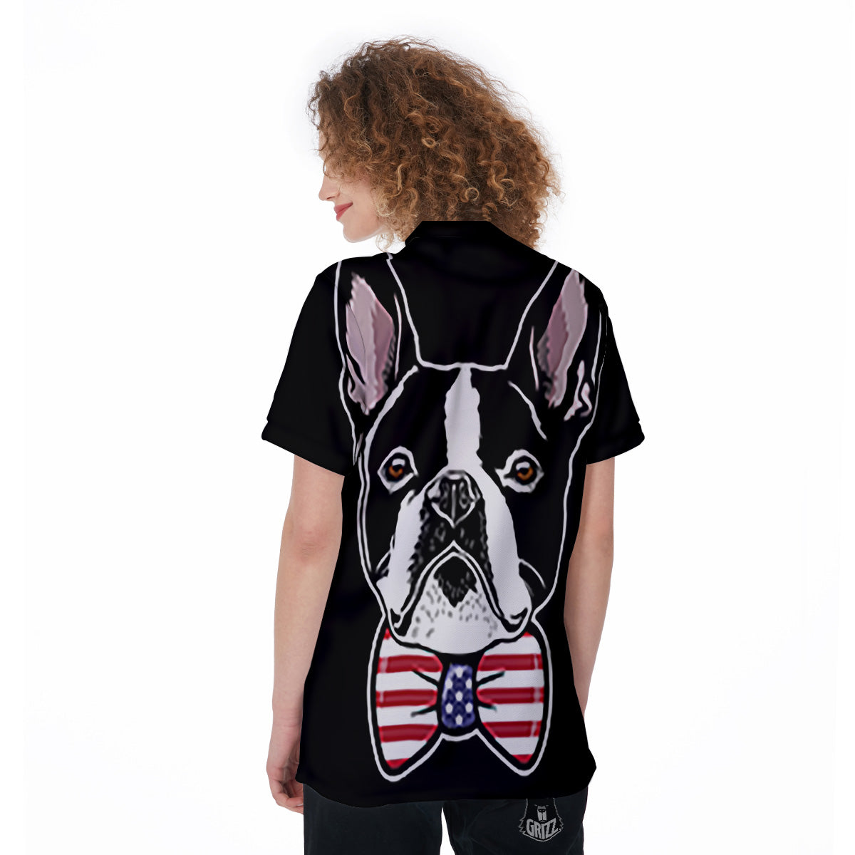 Puppy Faces Boston Terrier Print Women's Golf Shirts-grizzshop