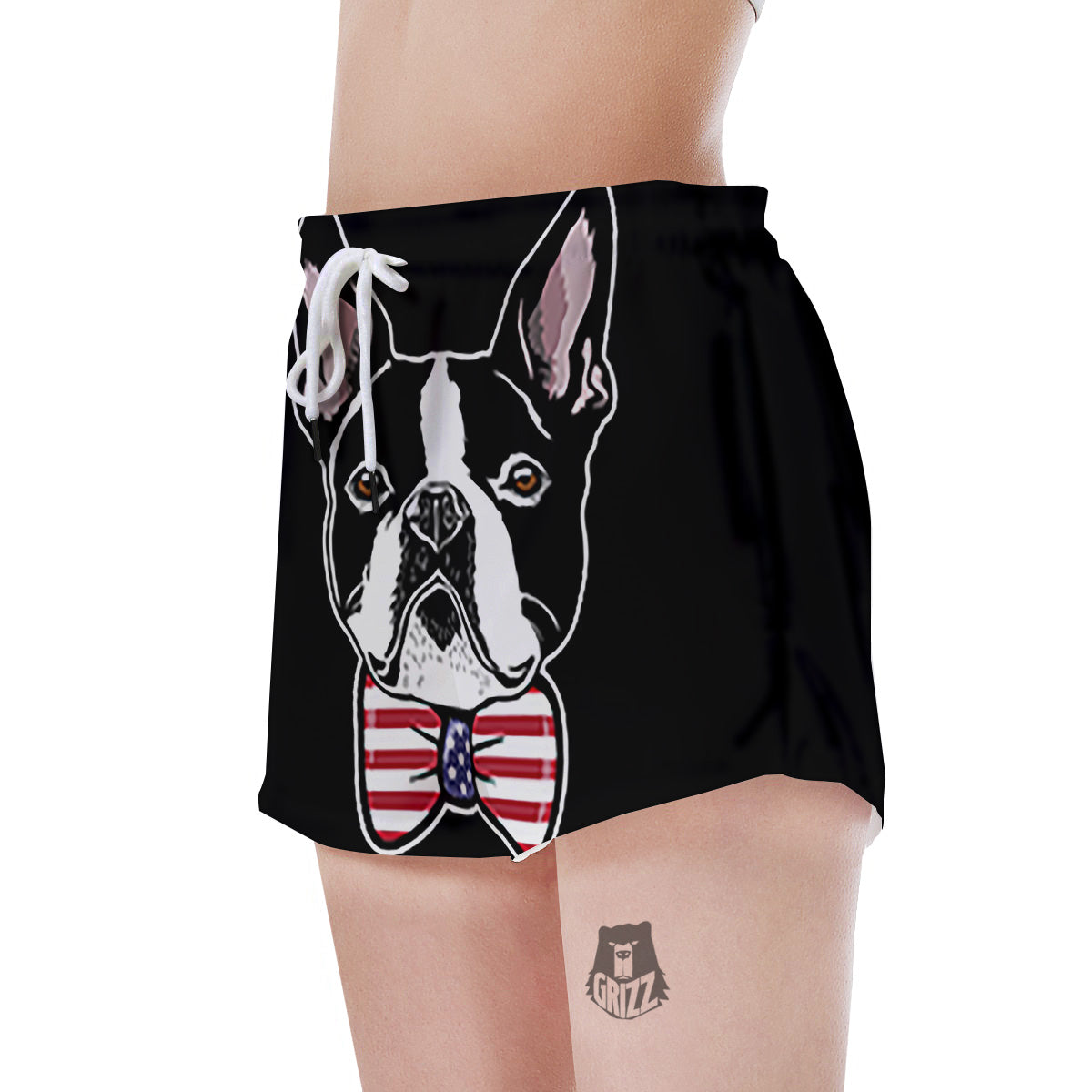 Puppy Faces Boston Terrier Print Women's Shorts-grizzshop