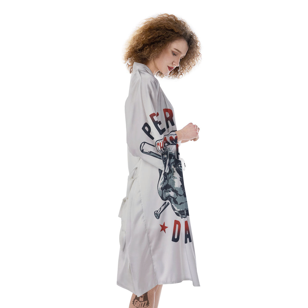 Puppy French Bulldog And Baseball Print Kimono-grizzshop