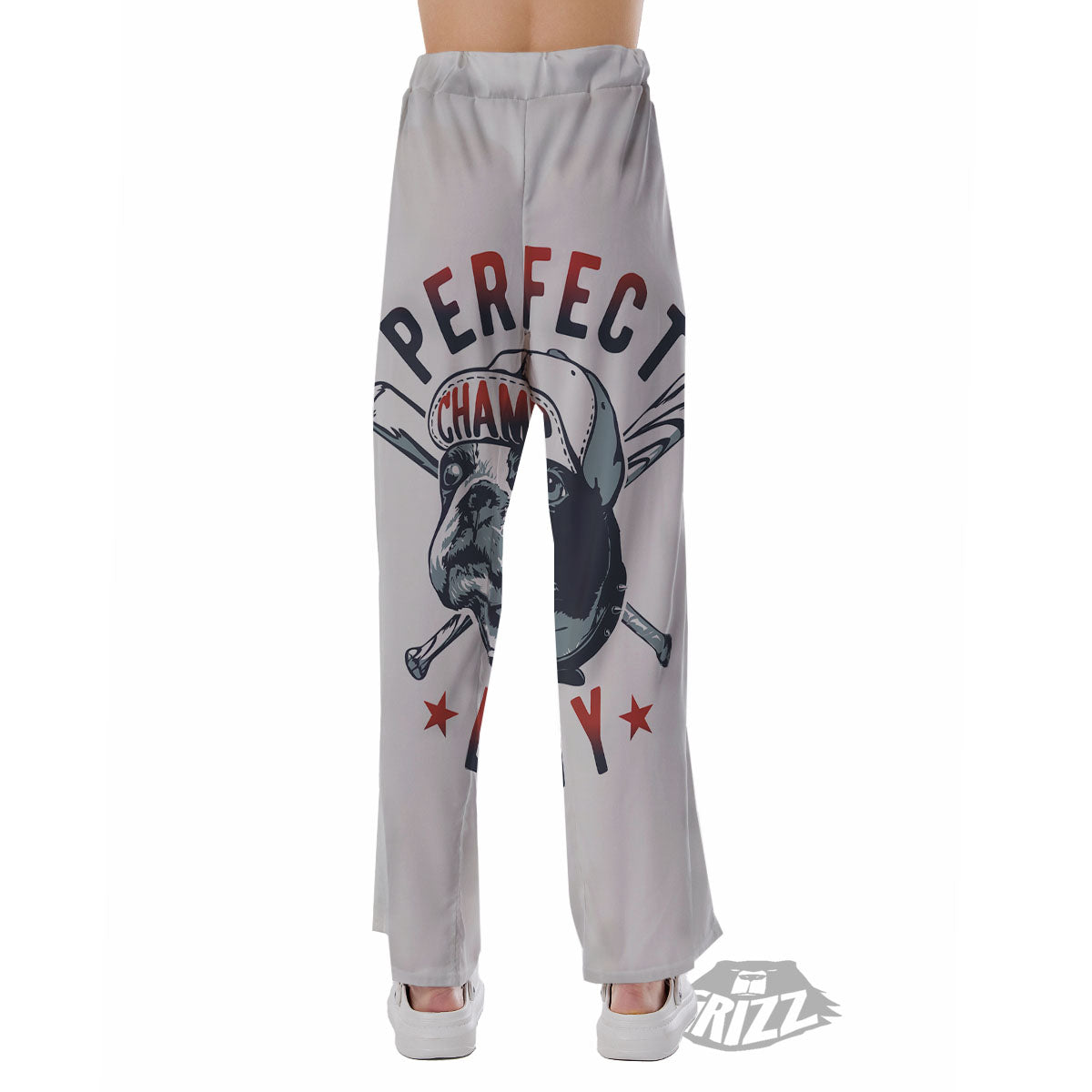 Puppy French Bulldog And Baseball Print Pajama Pants-grizzshop