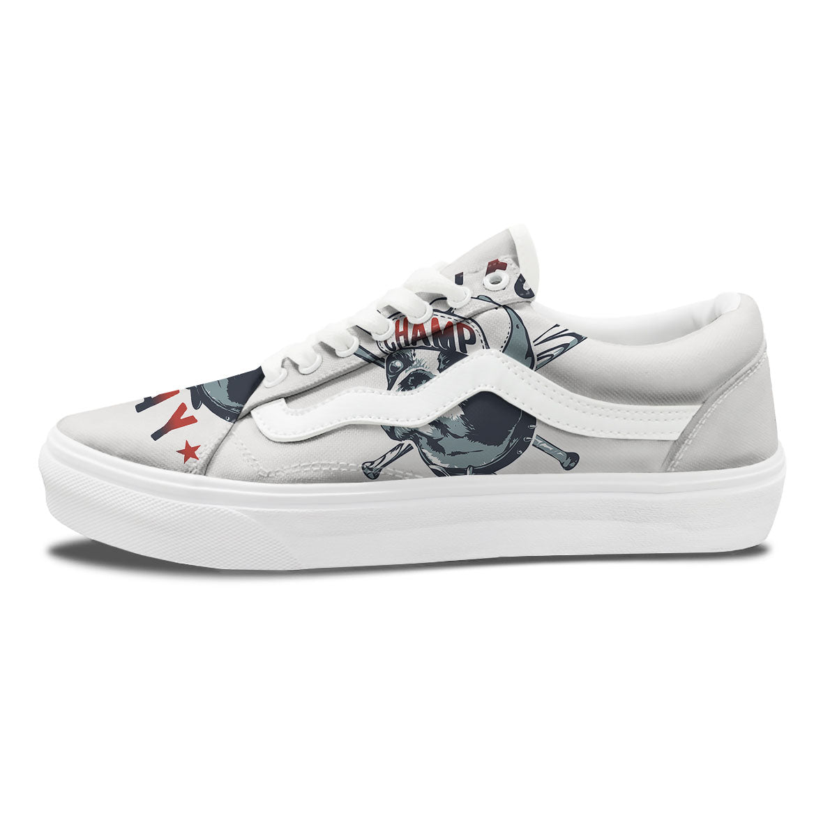 Puppy French Bulldog And Baseball Print Skate Shoes-grizzshop