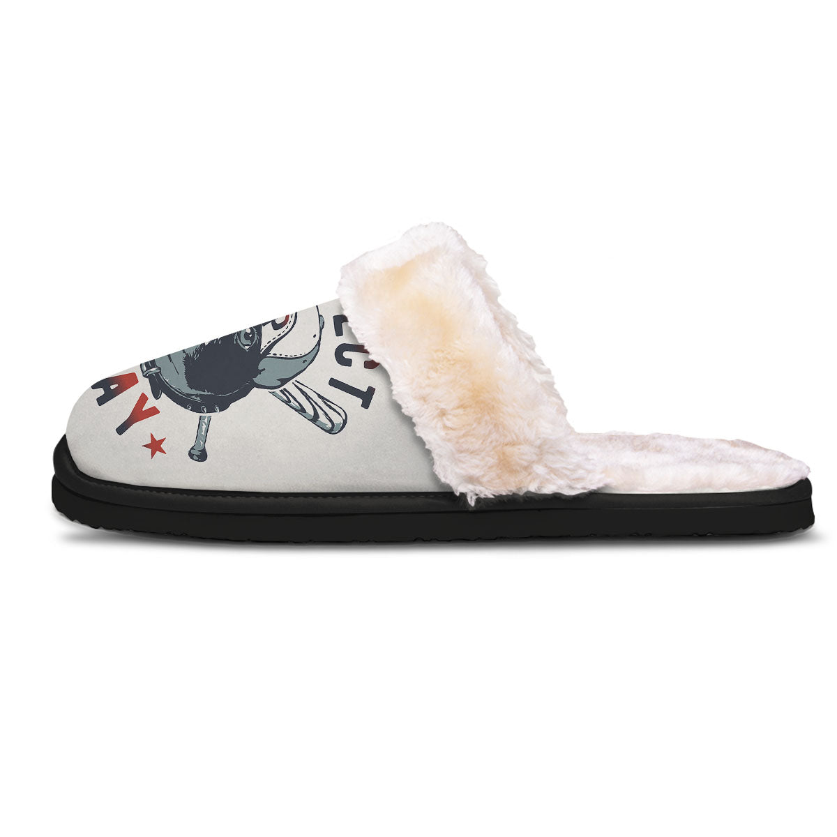 Puppy French Bulldog And Baseball Print Slippers-grizzshop