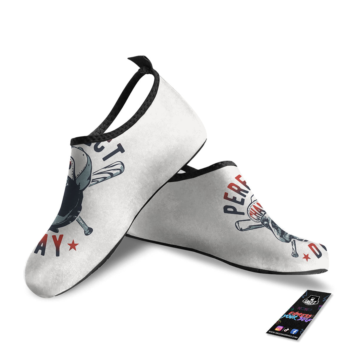 Puppy French Bulldog And Baseball Print Water Shoes-grizzshop