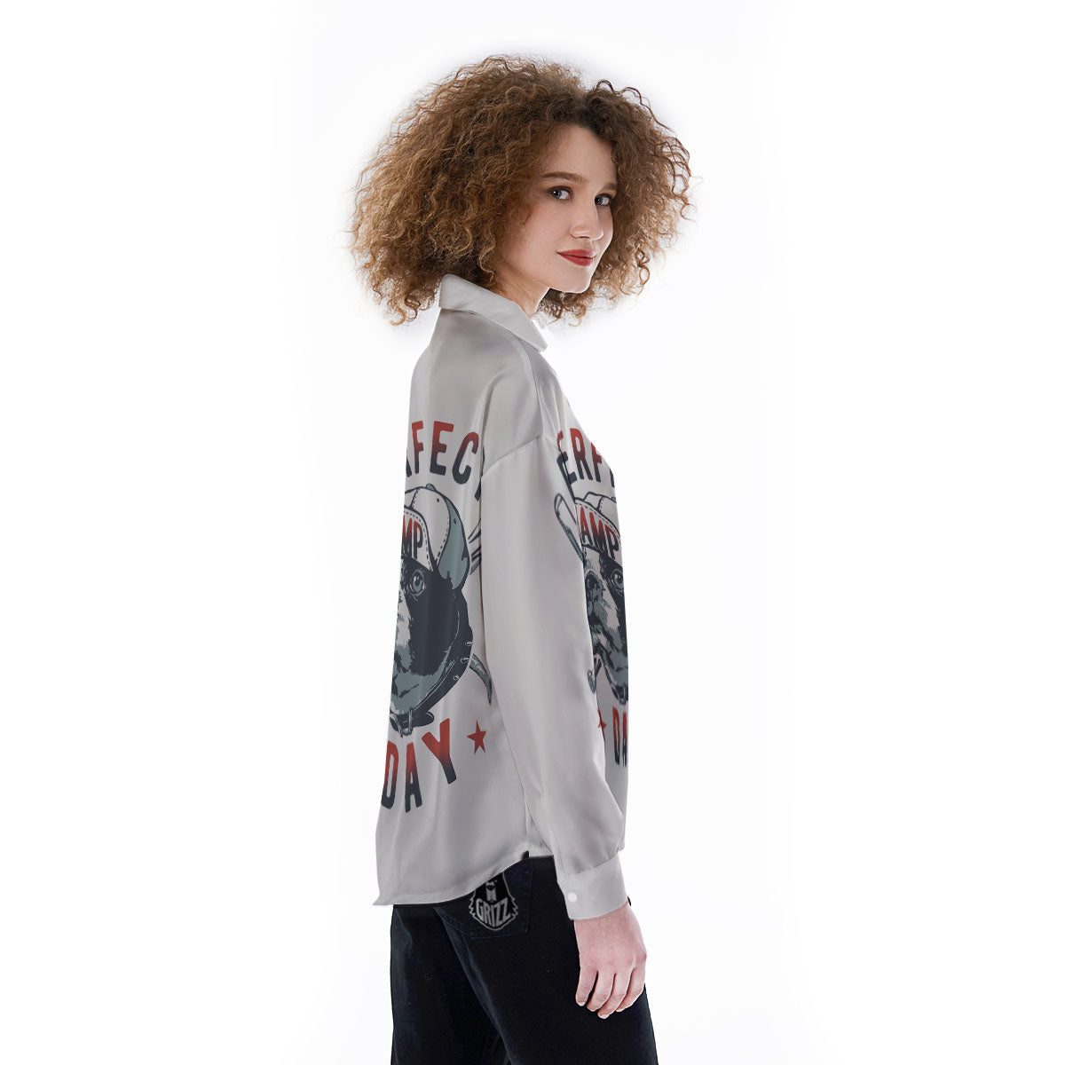 Puppy French Bulldog And Baseball Print Women's Long Sleeve Shirts-grizzshop