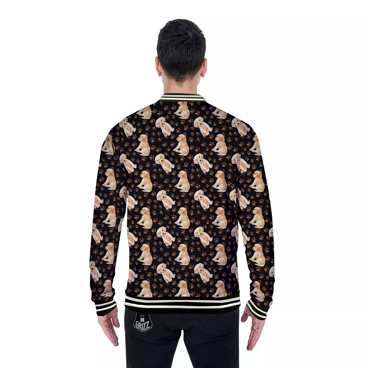 Puppy Labrador Retriever Print Pattern Baseball Jacket-grizzshop
